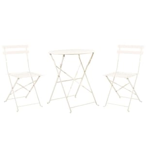 Ensemble bistrot FIORI Métal Blanc cassé