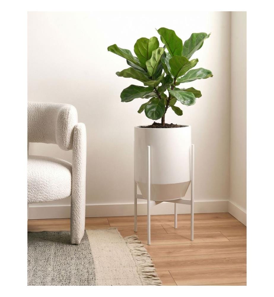 Blumentopf mit Beinen HYBRIDUM Metall 33 cm Weiss