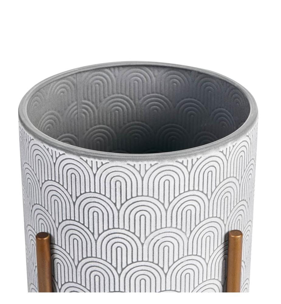 Cache-pot sur pied AUBRIETA Métal 31 cm Gris clair