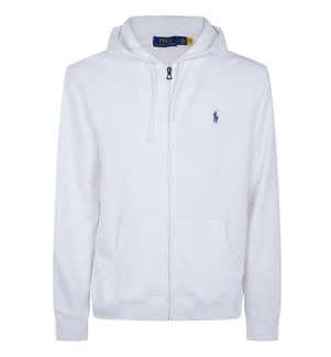 Sweatshirt à capuche zippé à manches longues - Blanc