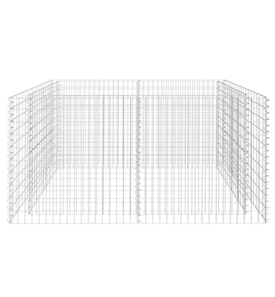 Gabionen-Hochbeet Stahl 180×90×100 cm Silbern