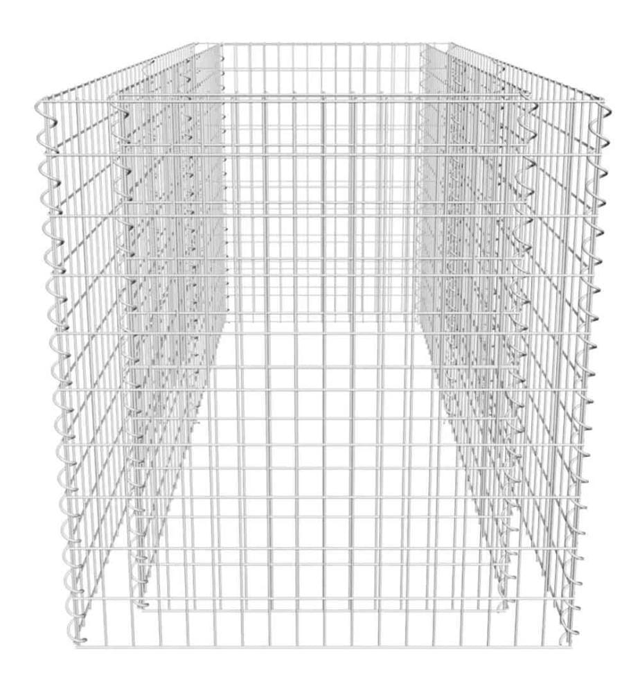 Gabionen-Hochbeet Stahl 180×90×100 cm Silbern
