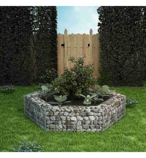 Sechseckiges Gabionen-Hochbeet 200x173x40 cm
