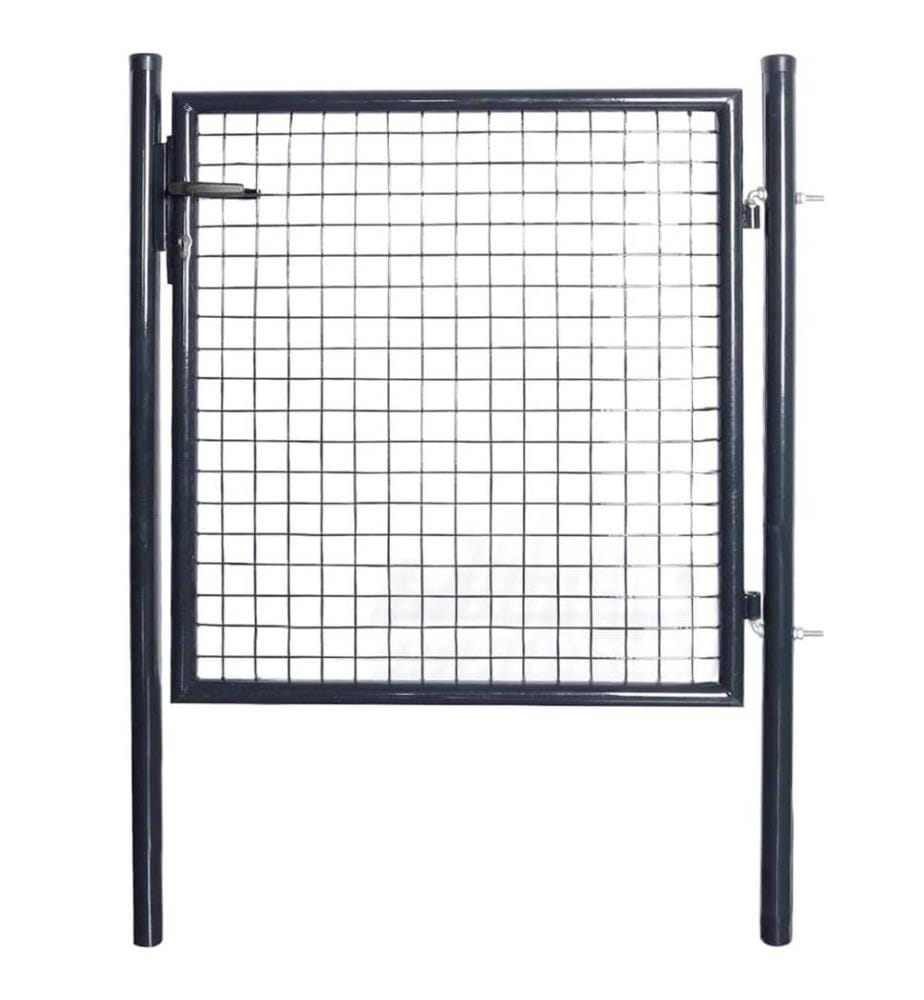 Mesh-Gartentor Verzinkter Stahl 85,5x100 cm Grau