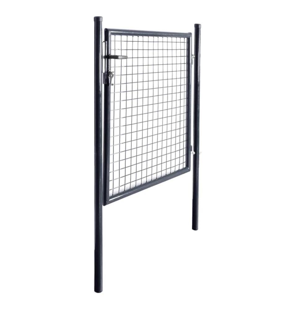 Mesh-Gartentor Verzinkter Stahl 85,5x100 cm Grau