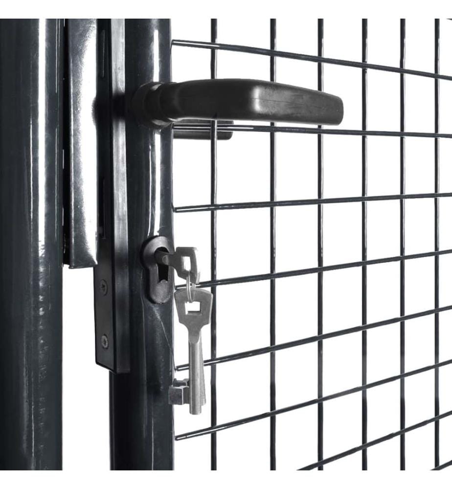 Mesh-Gartentor Verzinkter Stahl 85,5x100 cm Grau