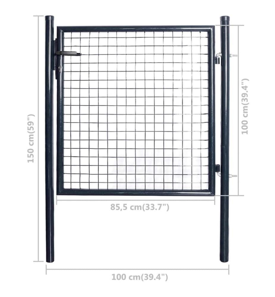 Mesh-Gartentor Verzinkter Stahl 85,5x100 cm Grau