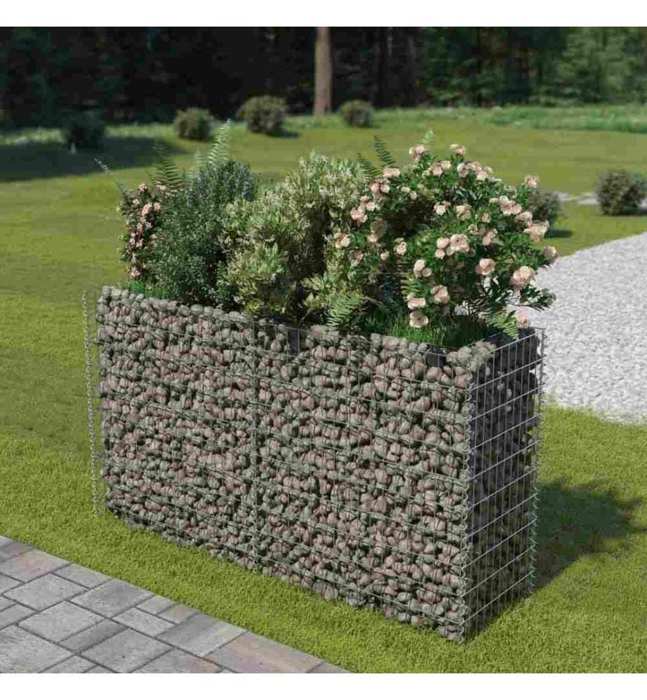 Gabionen-Hochbeet Verzinkter Stahl 180×50×100 cm