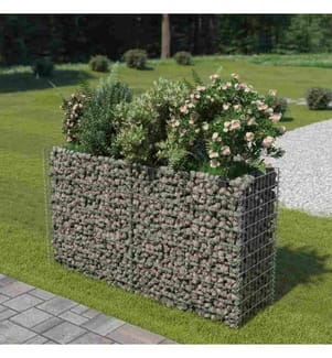 Gabionen-Hochbeet Verzinkter Stahl 180×50×100 cm
