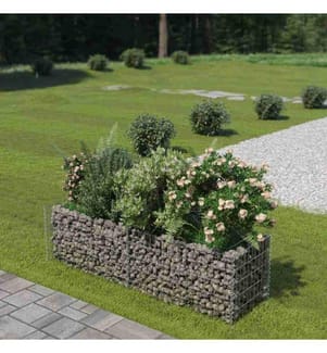 Gabionen-Hochbeet Verzinkter Stahl 180×50×50 cm