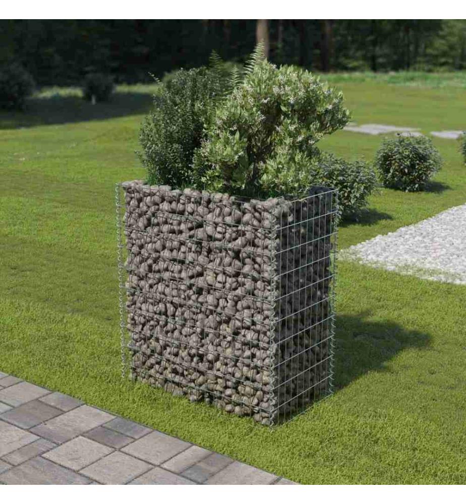 Lit surélevé à gabion Acier galvanisé 90x50x100 cm