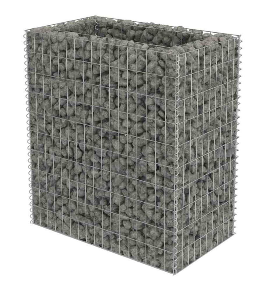 Lit surélevé à gabion Acier galvanisé 90x50x100 cm