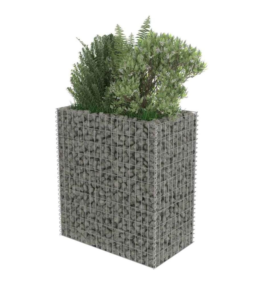 Lit surélevé à gabion Acier galvanisé 90x50x100 cm