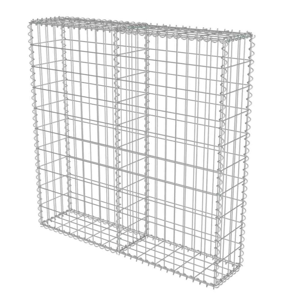 Mur à gabion avec couvercles Acier galvanisé 100x20x100 cm