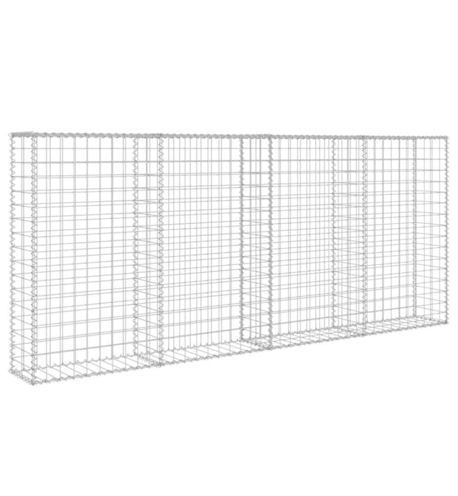 Gabionenwand mit Abdeckung Verzinkter Stahl 200×20×85 cm