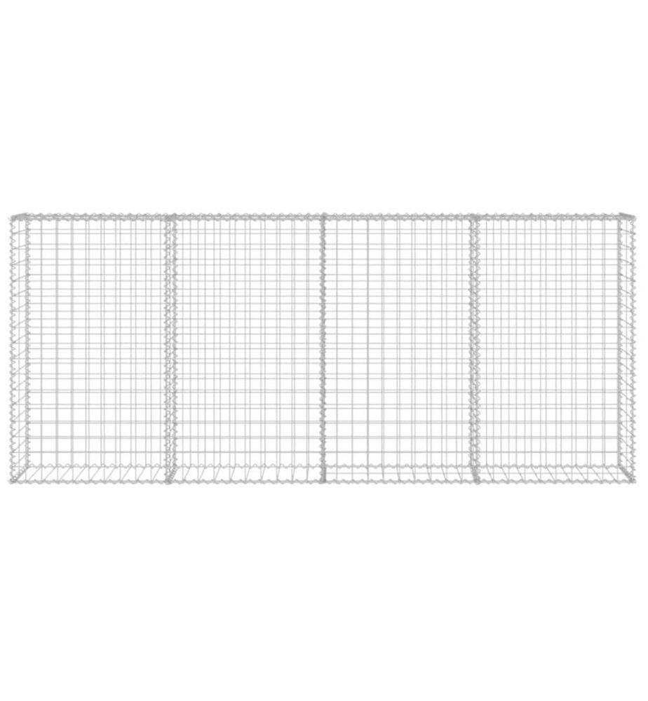 Gabionenwand mit Abdeckung Verzinkter Stahl 200×20×85 cm