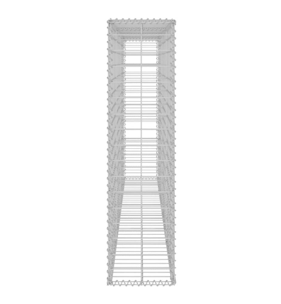 Gabionenwand mit Abdeckung Verzinkter Stahl 200×20×85 cm