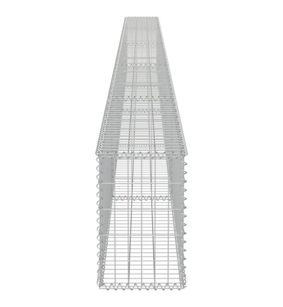 Mur à gabion avec couvercles Acier galvanisé 600 x 30 x 50 cm