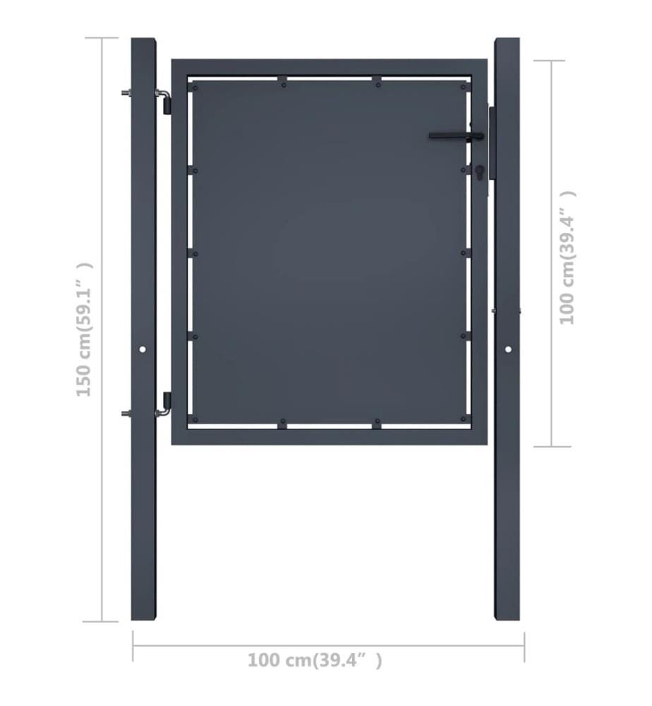 Gartentor Stahl 100×100 cm Anthrazit