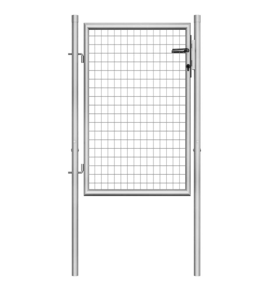 Gartentor Verzinkter Stahl 105x150 cm Silbern