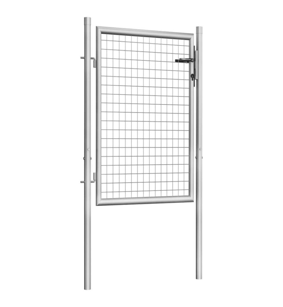 Gartentor Verzinkter Stahl 105x150 cm Silbern