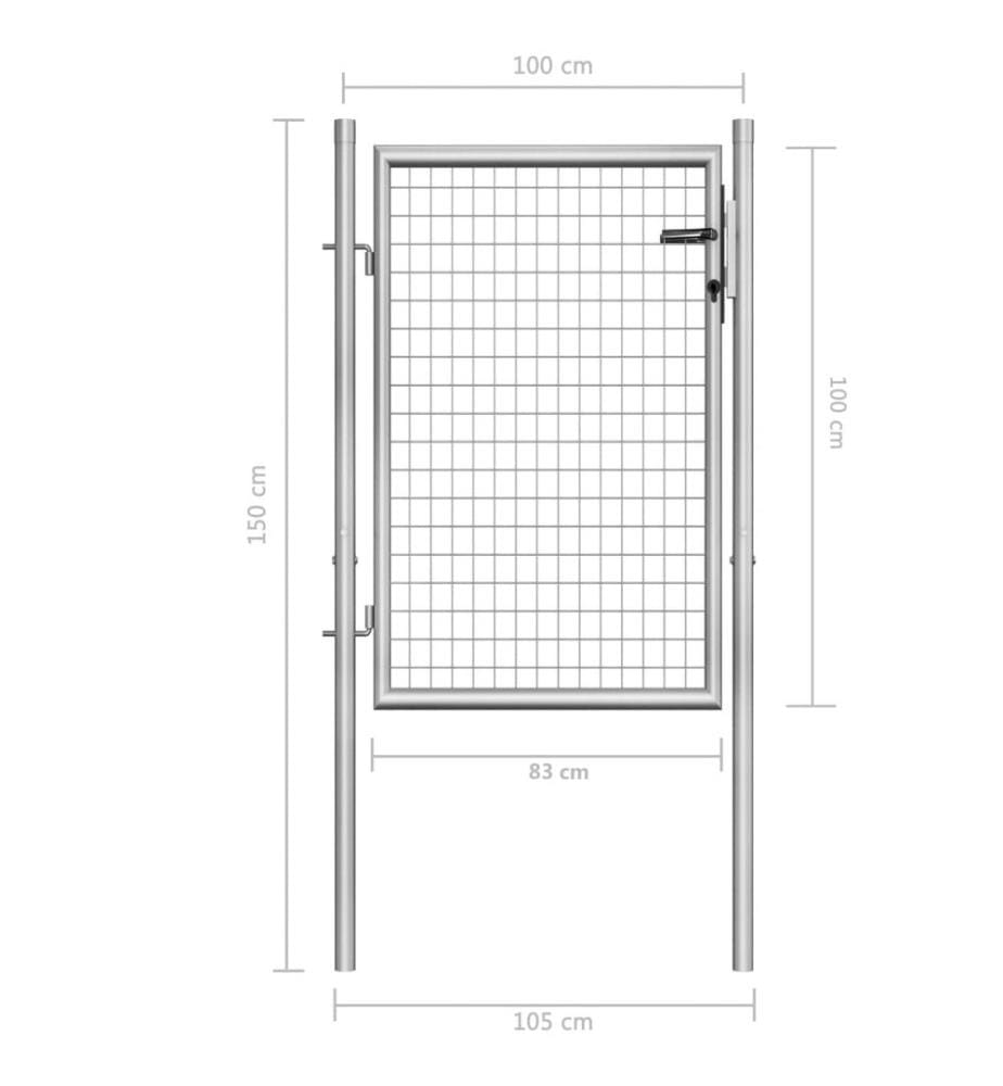 Gartentor Verzinkter Stahl 105x150 cm Silbern