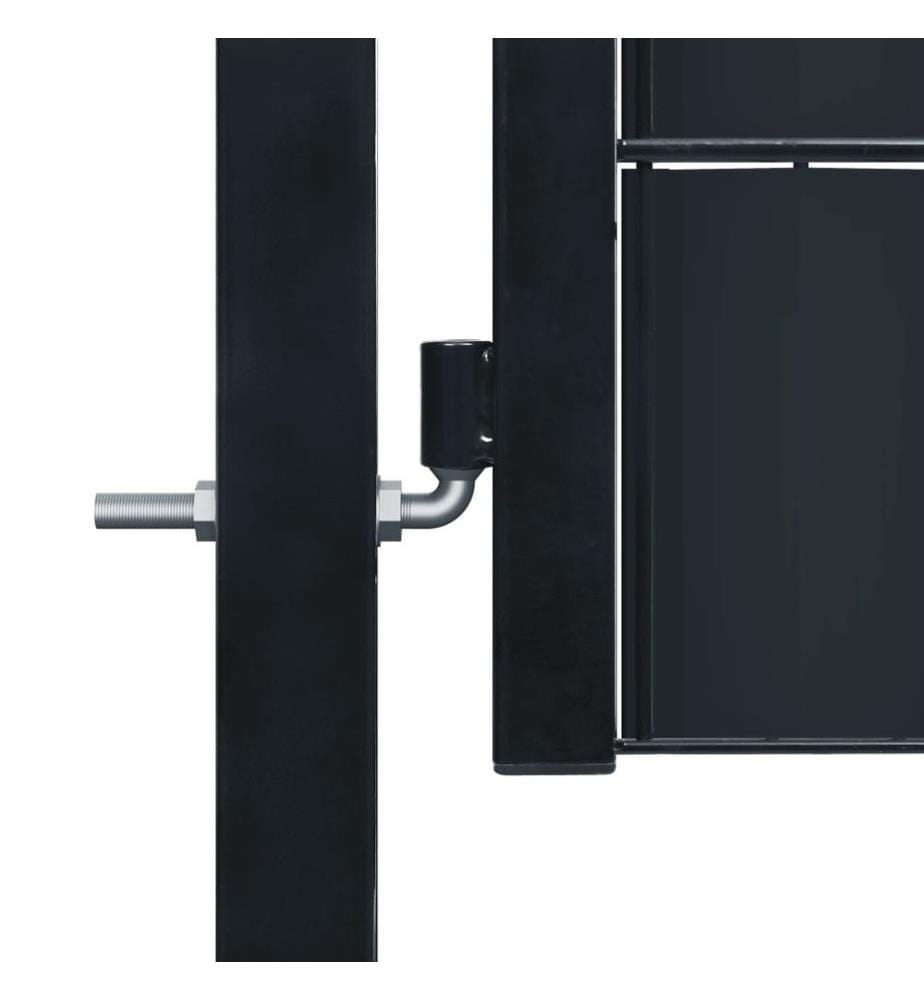 Zauntor PVC und Stahl 100x101 cm Anthrazit