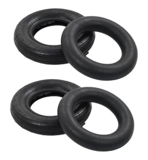 4-tlg. Schubkarrenreifen und Schlauch-Set 3.50-8 4PR Gummi