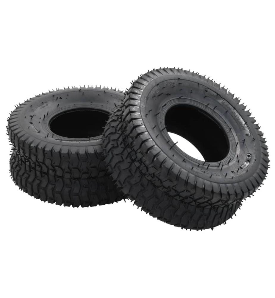 4-tlg. Schubkarrenreifen und Schlauch-Set 15x6.00-6 4PR Gummi