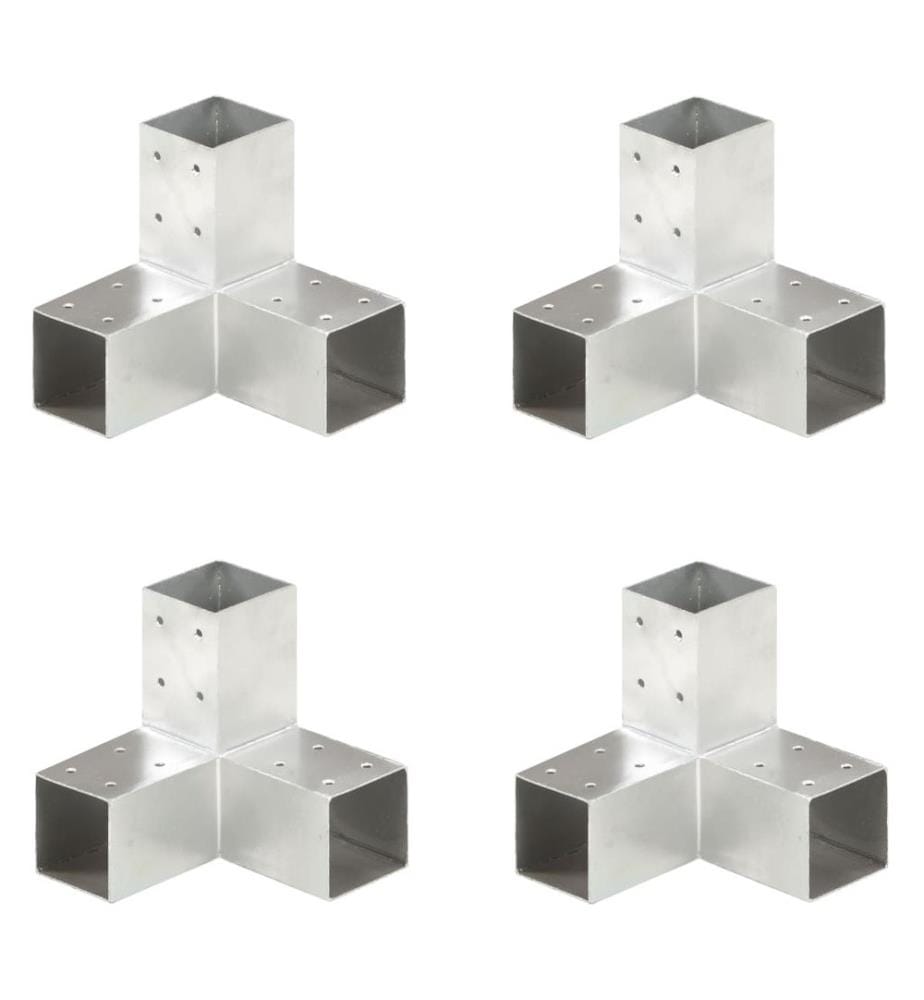 Pfostenverbinder 4 Stk. Y-Form Verzinktes Metall 71 x 71 mm