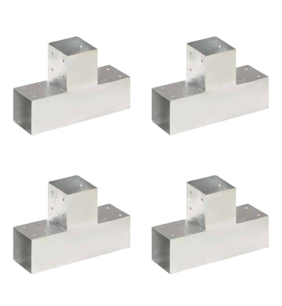 Pfostenverbinder 4 Stk. T-Form Verzinktes Metall 91 x 91 mm