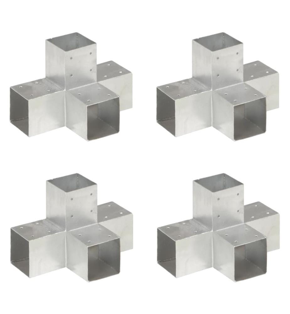 Pfostenverbinder 4 Stk. X-Form Verzinktes Metall 91 x 91 mm