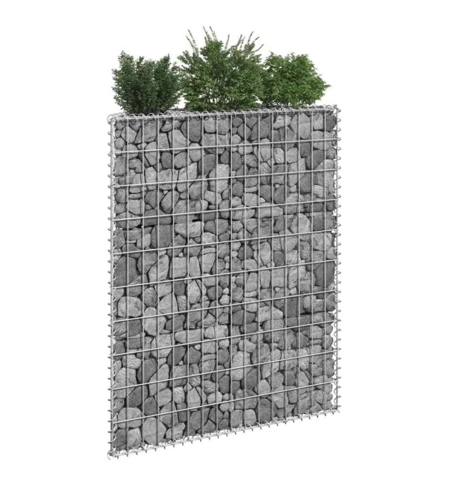 Lit surélevé à gabion en trapèze Acier galvanisé 80x20x100 cm