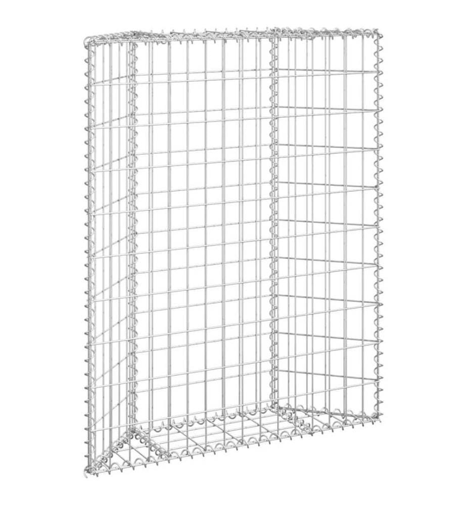 Lit surélevé à gabion en trapèze Acier galvanisé 80x20x100 cm