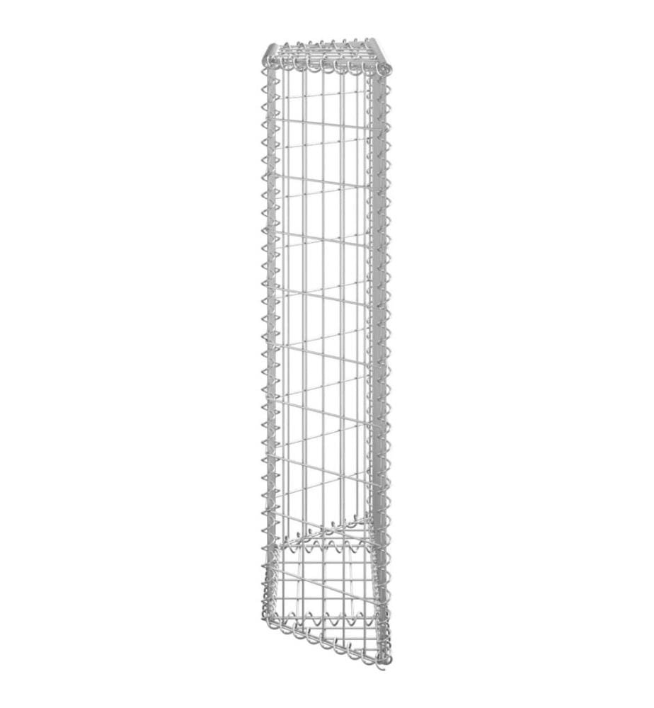 Lit surélevé à gabion en trapèze Acier galvanisé 80x20x100 cm