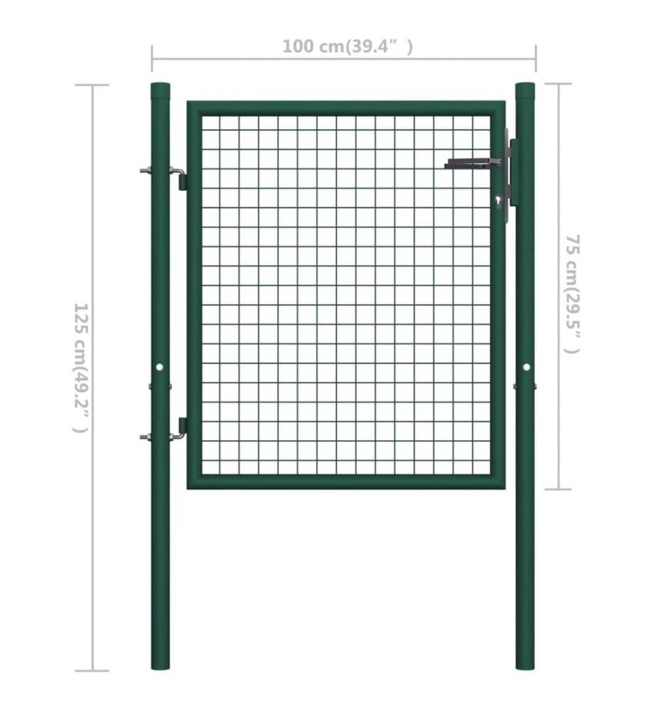 Zauntor Stahl 100 x 75 cm Grün