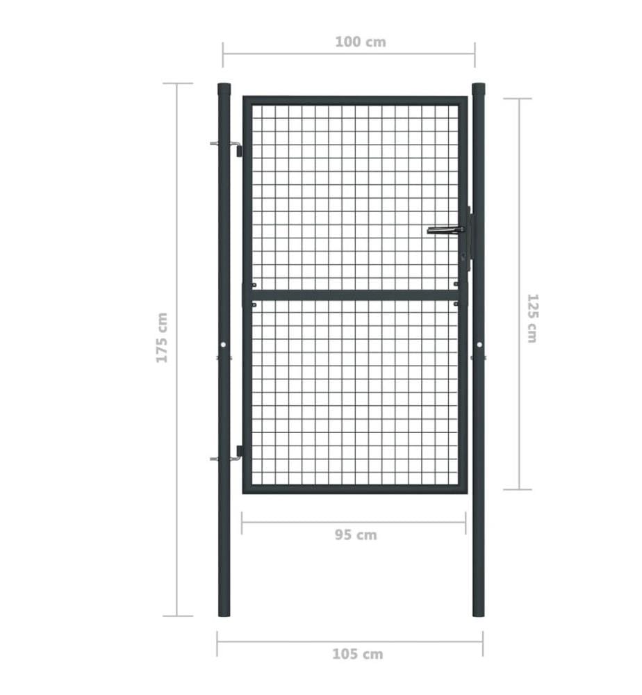 Mesh-Gartentor Verzinkter Stahl 100 x 175 cm Grau