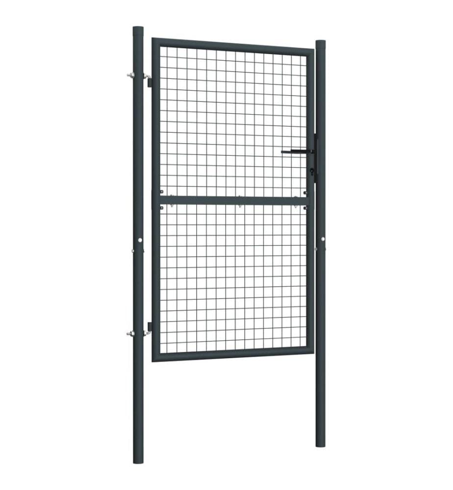 Mesh-Gartentor Verzinkter Stahl 100 x 225 cm Grau
