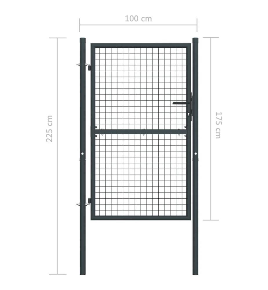 Mesh-Gartentor Verzinkter Stahl 100 x 225 cm Grau