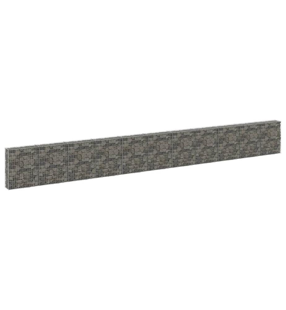 Gabionenwand mit Abdeckung Verzinkter Stahl 900x30x100 cm