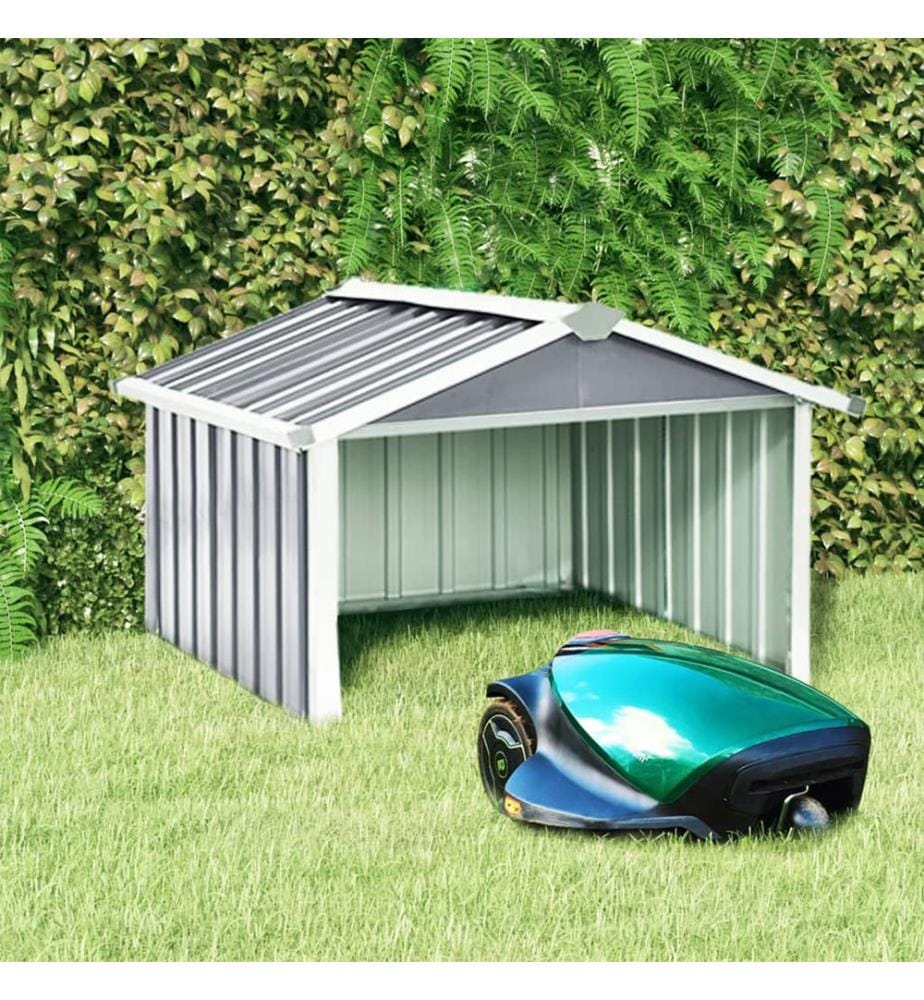 Rasenmäher Garage 92x97x63 cm Verzinkter Stahl Grau