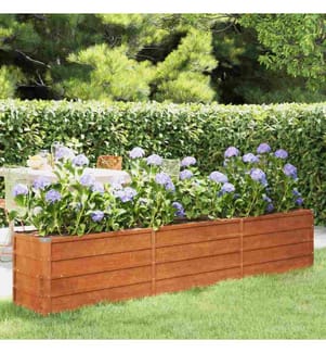 Lit surélevé de jardin rouillé 240x40x45 cm acier corten
