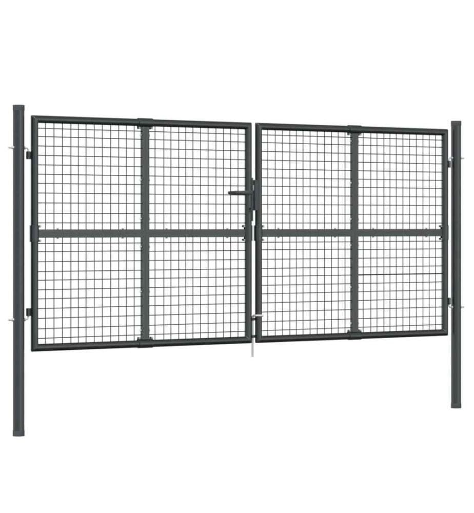Mesh-Gartentor Anthrazit 300x175 cm Verzinkter Stahl