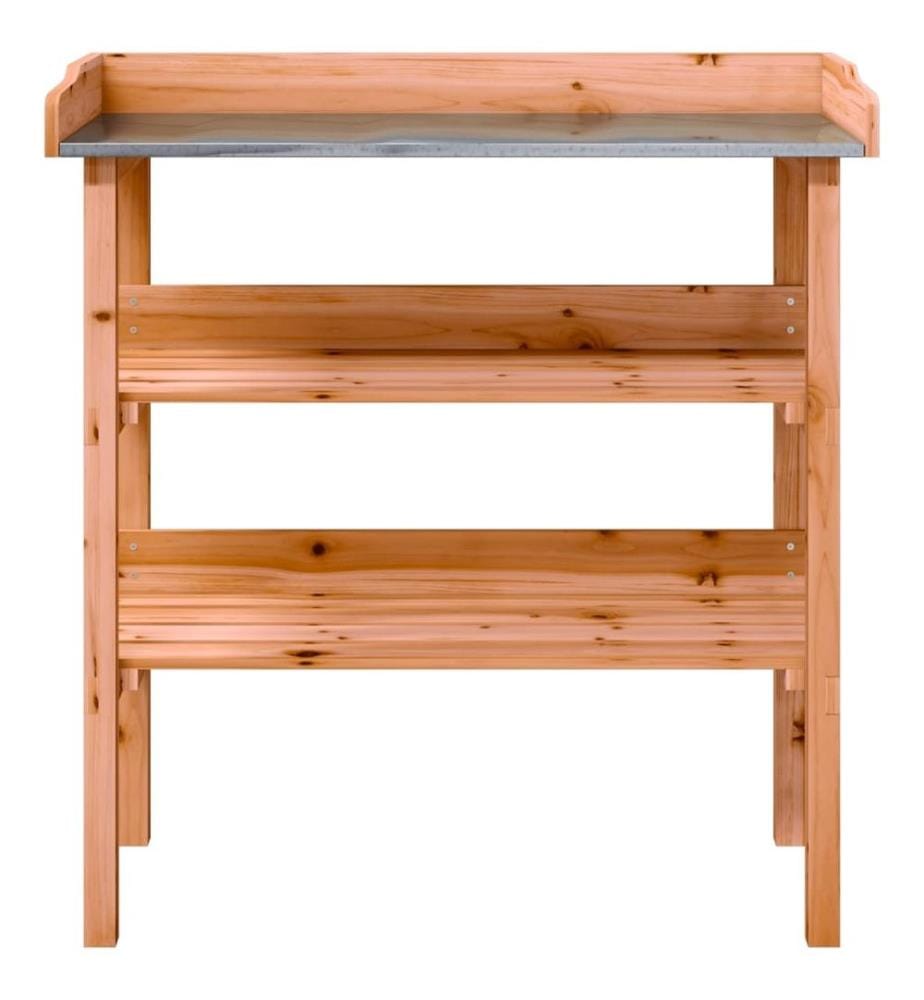 Pflanztisch mit Ablagen Braun 78x38x82,5 cm Massivholz Tanne