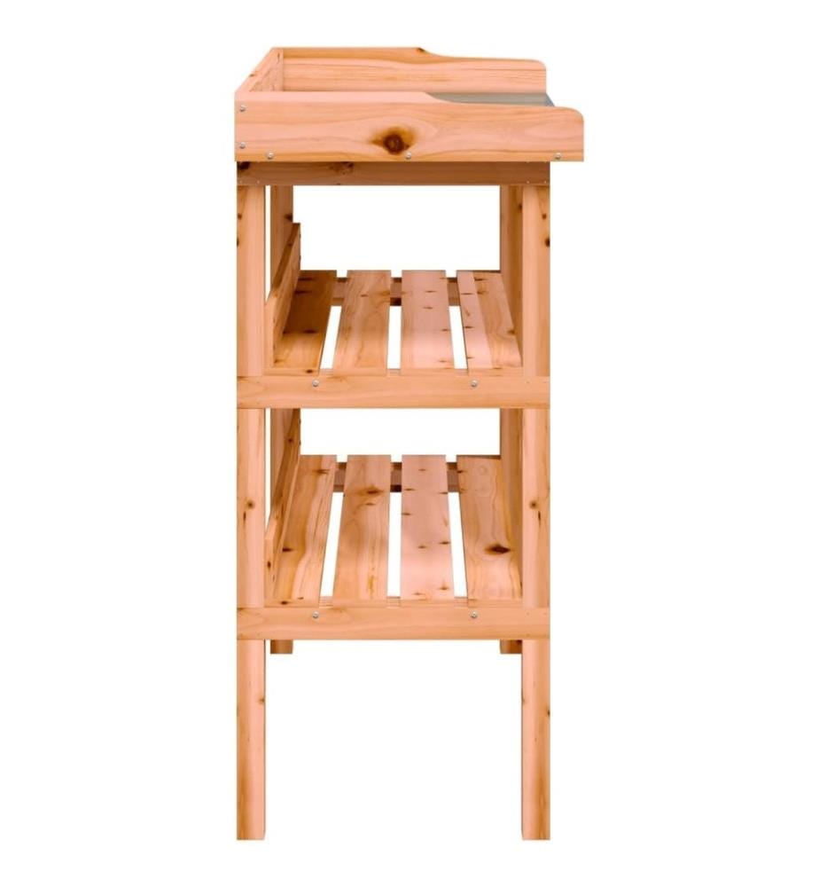 Pflanztisch mit Ablagen Braun 78x38x82,5 cm Massivholz Tanne