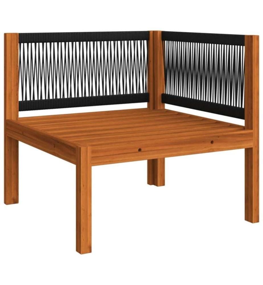 Salon de jardin 6 pcs avec coussins Crème Bois d'acacia solide