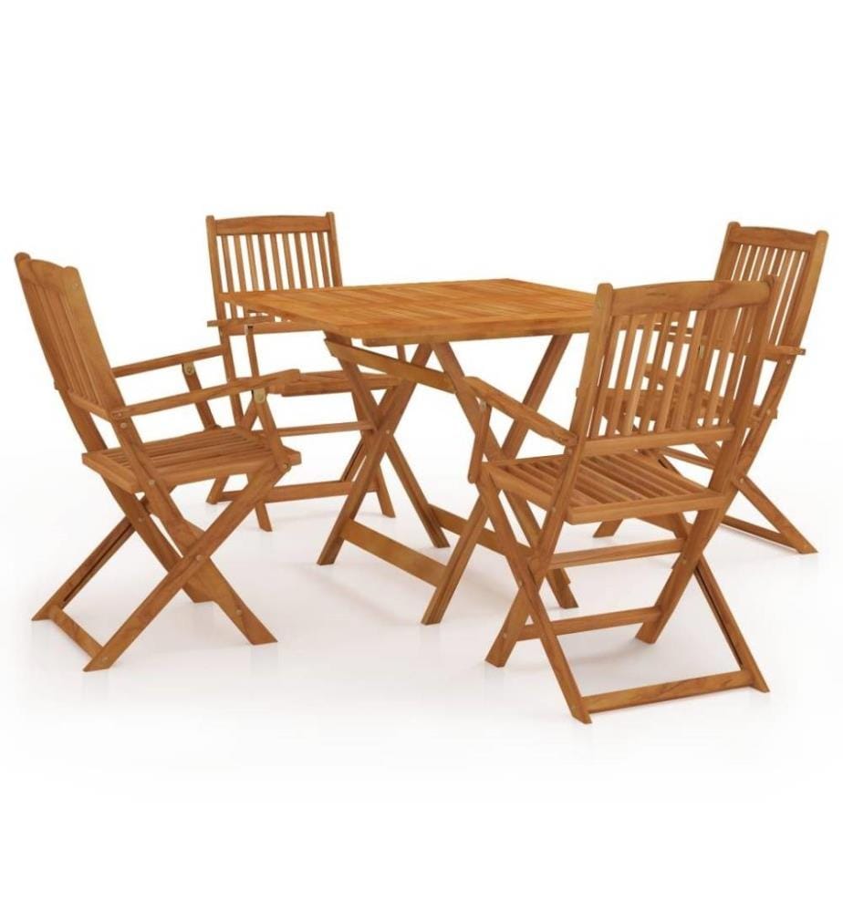 Mobilier à dîner de jardin pliable 5 pcs Bois d'acacia solide