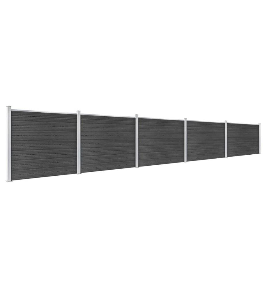 Zaunelement Set WPC 872x146 cm Grau