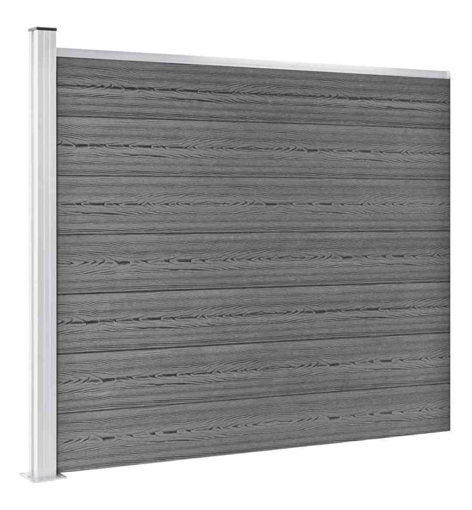 Zaunelement Set WPC 872x146 cm Grau