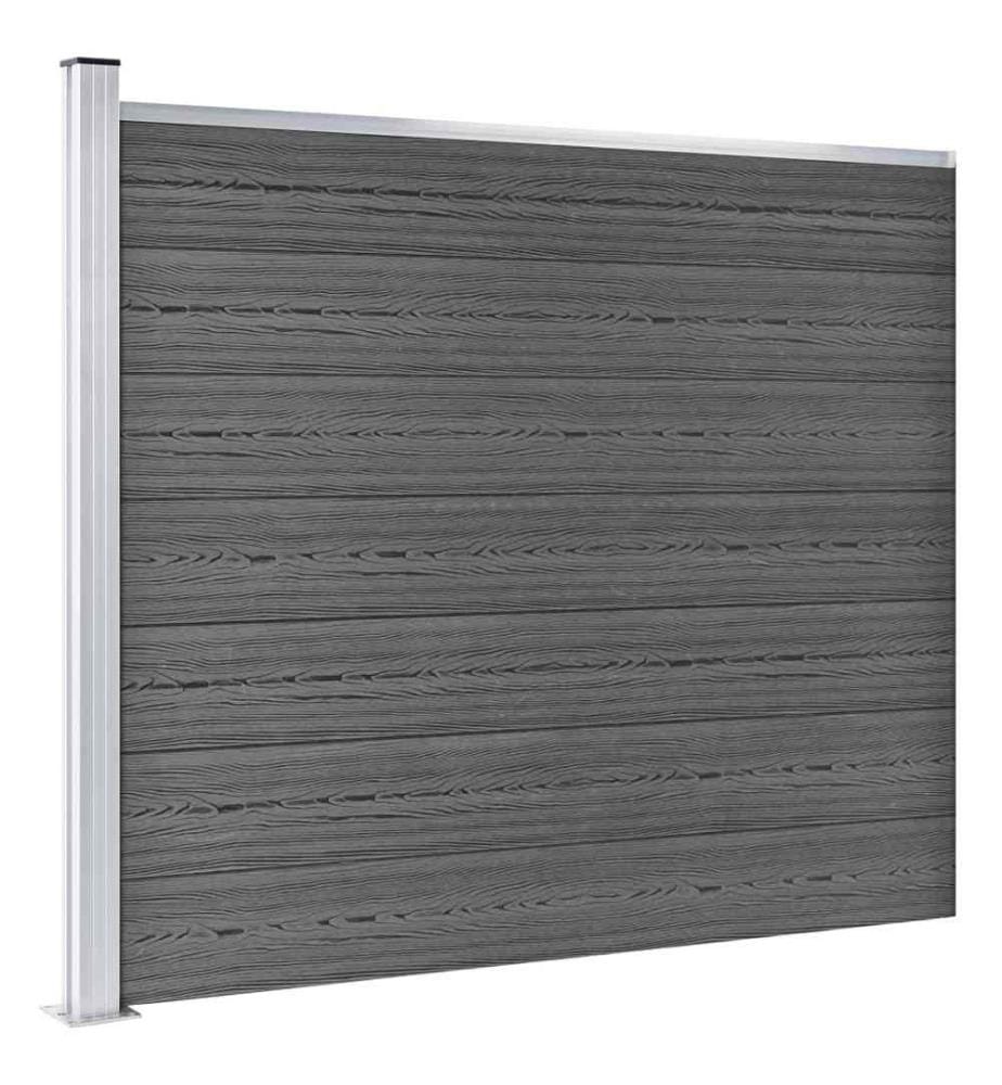 Zaunelement Set WPC 872x146 cm Schwarz